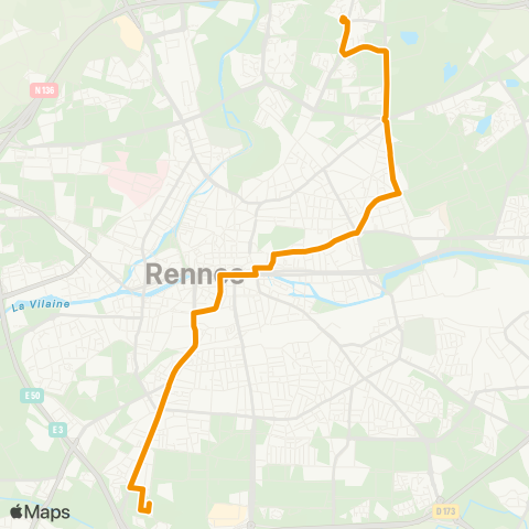 STAR Rennes (St-Laurent) - Rennes (Lycée Bréquigny) map