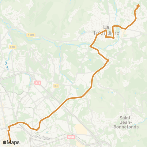 STAS Place Jean Jaurès ↔︎ Bourg map