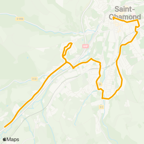 STAS Place du Moulin ↔︎ Ollagniere / le Poyet map