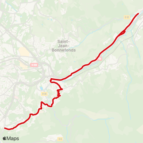 STAS Pont Nantin ↔︎ Portail Rouge map