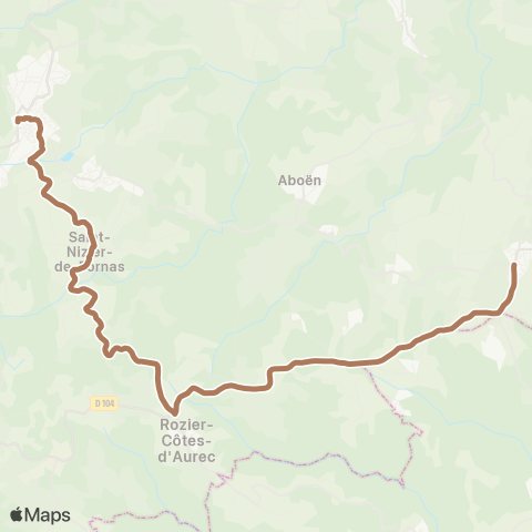 STAS Les 3 Routes ↔︎ Bd Haut Forez via Rozier-St Nizier map