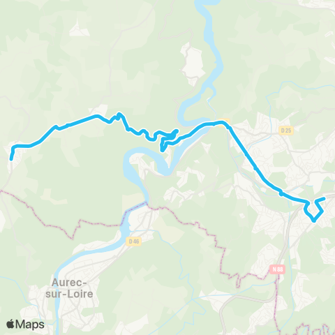 STAS Gare Firminy ↔︎ les 3 Routes map