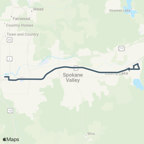 Spokane Transit Liberty Lake Express map