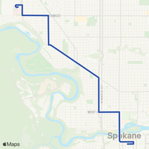 Spokane Transit NW Blvd map