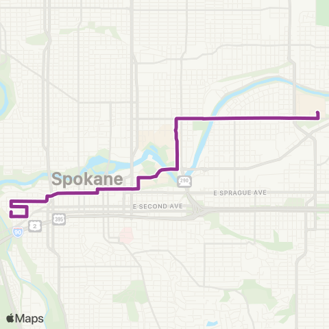 Spokane Transit City Line map