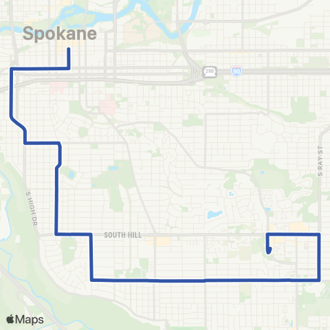 Spokane Transit Lincoln / 37th Ave map