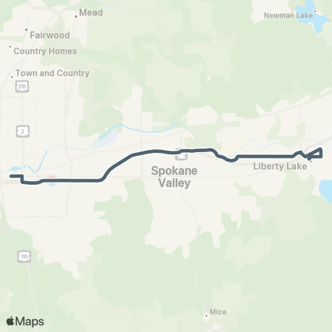 Spokane Transit Mirabeau / Liberty Lake map