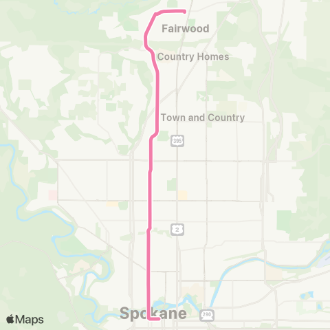 Spokane Transit North Express map