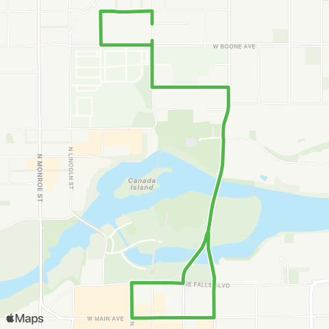 Spokane Transit Downtown / North Bank Shuttle map