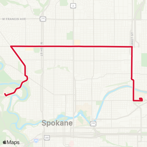 Spokane Transit Wellesley map