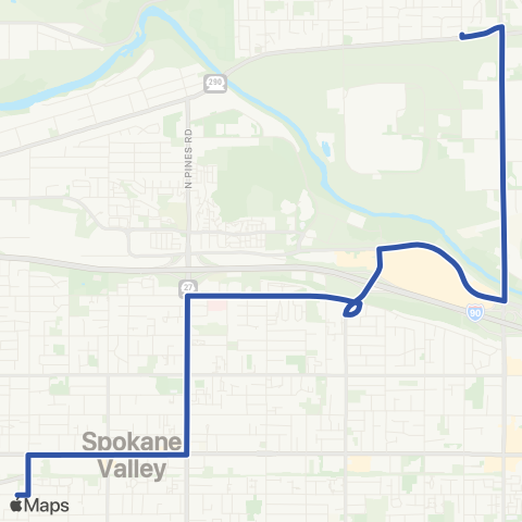 Spokane Transit Pines / Sullivan map