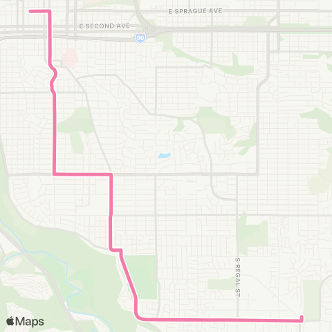 Spokane Transit South Express map