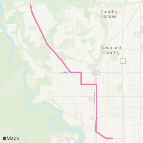 Spokane Transit Shadle / Indian Trail map