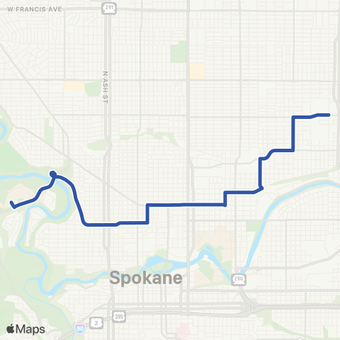 Spokane Transit North Central map