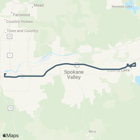 Spokane Transit Liberty Lake Tech Express map