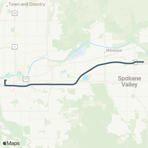 Spokane Transit Mirabeau Express map