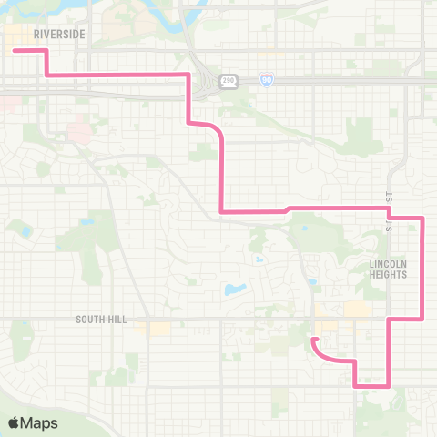 Spokane Transit Lincoln Park / Ferris map