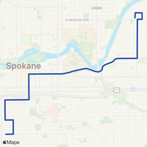 Spokane Transit South Adams / Napa map