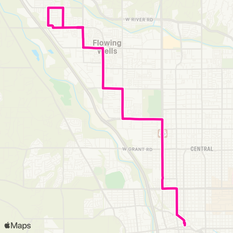 Sun Tran Flowing Wells map