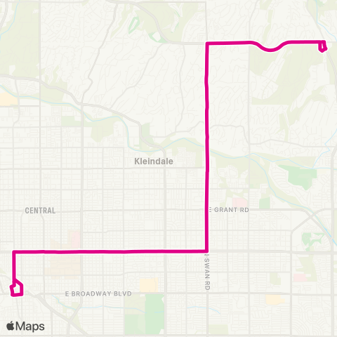 Sun Tran Foothills-Downtown map