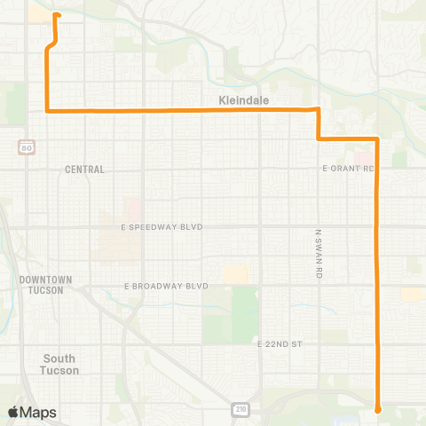 Sun Tran Craycroft / Ft Lowell map