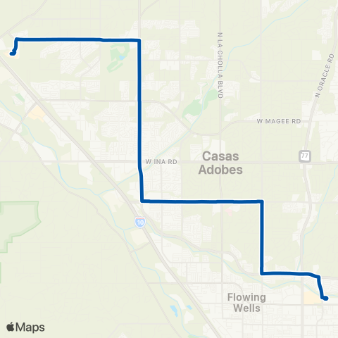 Sun Tran Thornydale / Orange Grove map