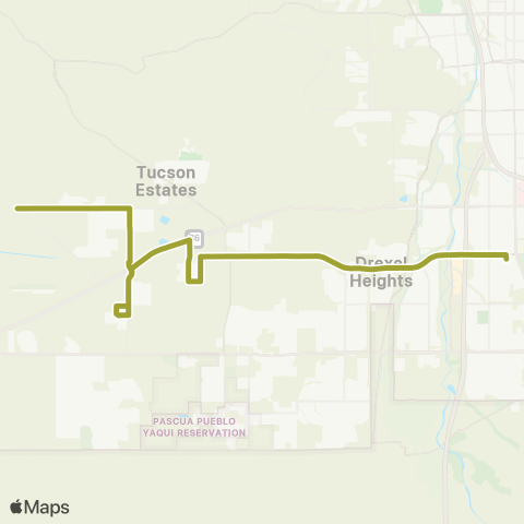 Sun Tran Tucson Estates map