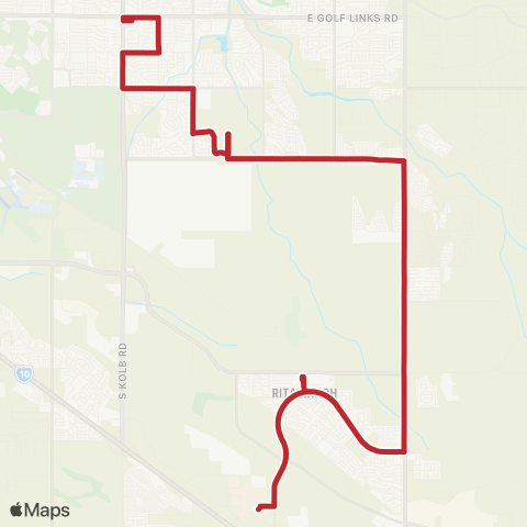 Sun Tran Southeast Tucson / Rita Ranch map