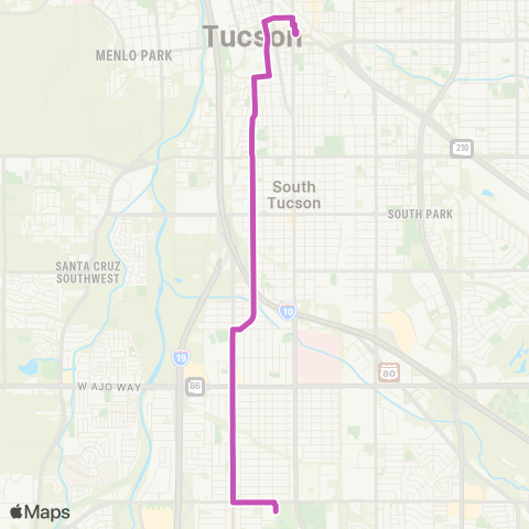 Sun Tran 10th / 12th Ave map