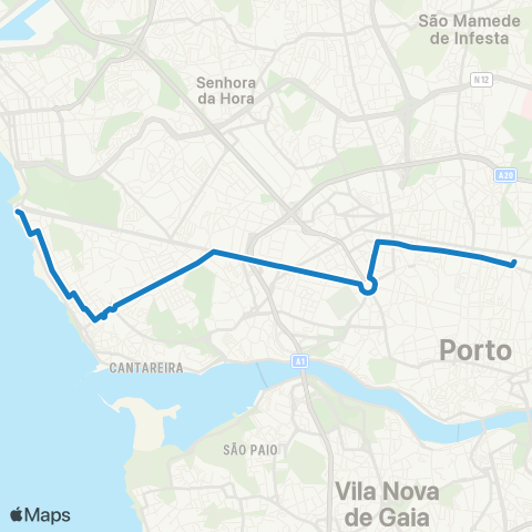 STCP Marquês - Cast.Queijo map