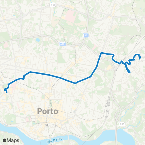 STCP Boavista - S.Roque map