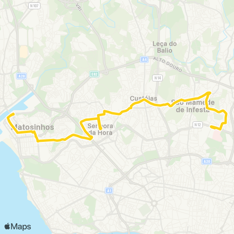 STCP Hospital S.João - Matosinhos (Mercado) map