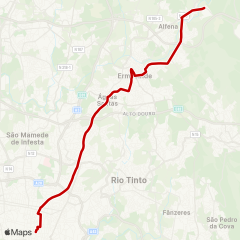 STCP Bolhão - Codiceira map