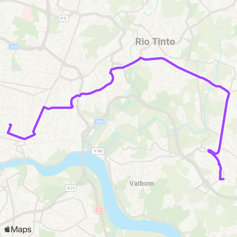 STCP Bolhão - Gondomar map