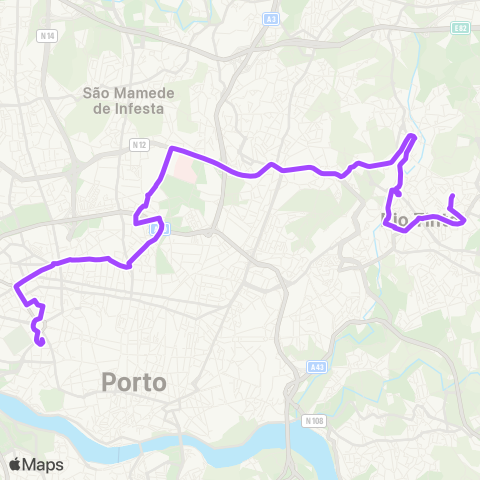 STCP Boavista - Rio Tinto(Esc. Sec.) map