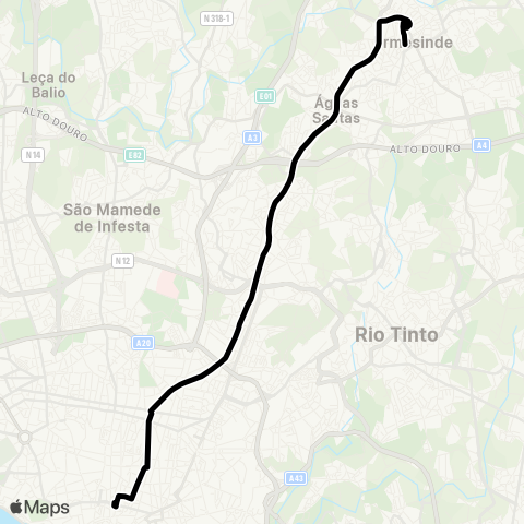 STCP Av.Aliados - Ermesinde (Estação) map