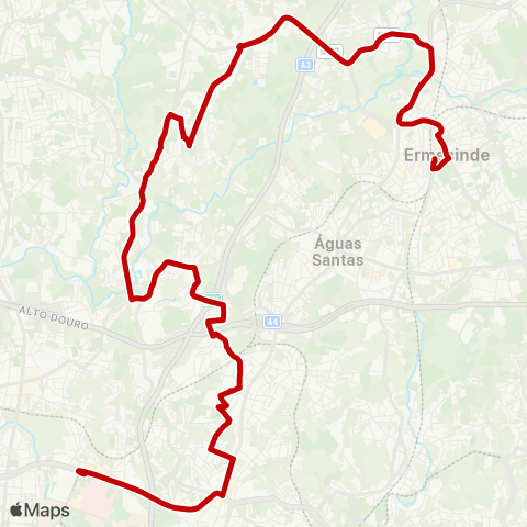 STCP H.S.João - Ermesinde(Est)via Mte Penedo map