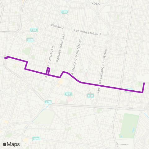 STE Corredor Cero Emisiones "Eje 7-7a Sur" map