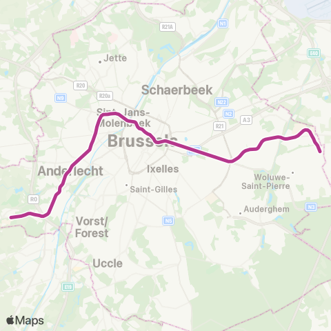 STIB Gare de l'Ouest - Stockel map