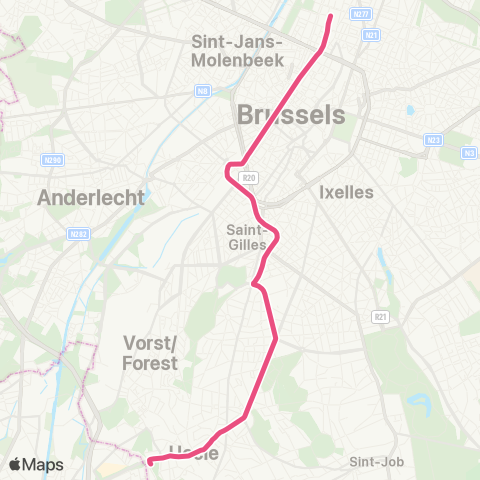 STIB Gare du Nord - Stalle (P) map