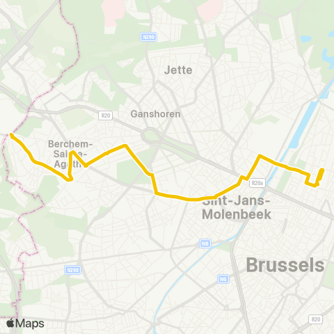 STIB Hunderenveld - Gare du Nord map