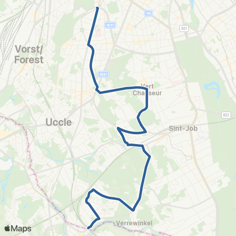 STIB Albert - Gare de Linkebeek map