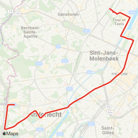 STIB Moortebeek - Pannenhuis map