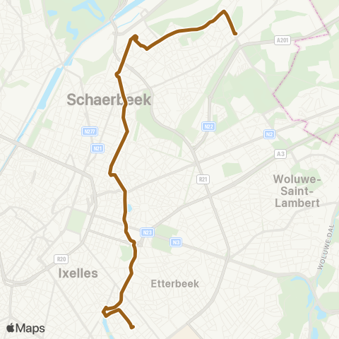 STIB Hôp. Etterbeek-Ixelles - Bordet Station map