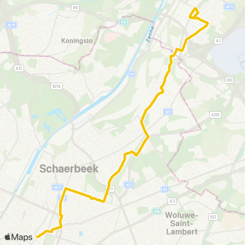 STIB Gare Centrale - Machelen map