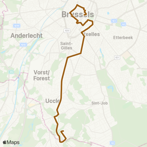 STIB Gare Centrale - Homborch map