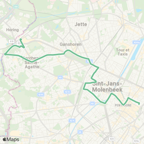 STIB Gare Centrale - Gare de Berchem map