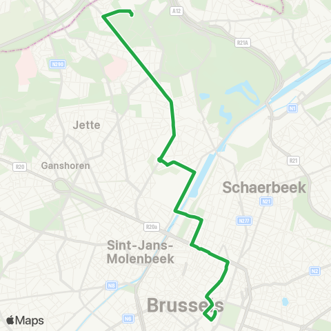 STIB Gare Centrale - Heysel map