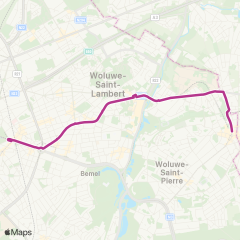 STIB Gare de l'Ouest - Stockel map