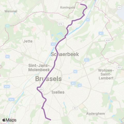 STIB Hôpital Militaire - Churchill map